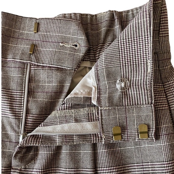 BANANA REPUBLIC Parc wide leg plaid trousers Womens size 2  NWOT - Picture 9 of 14